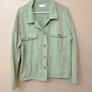 Grace &. Lace Light Green Terry Jacket Large